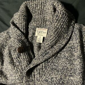 J. Crew Men's Merino Black and White Cardigan